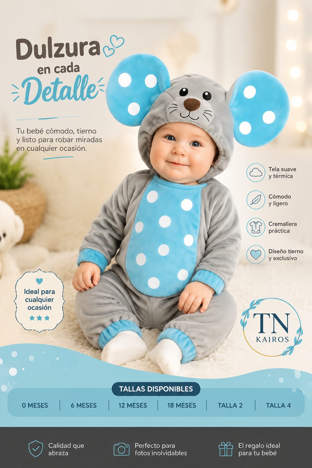 Disfraz de Ratoncito Tierno para bebé