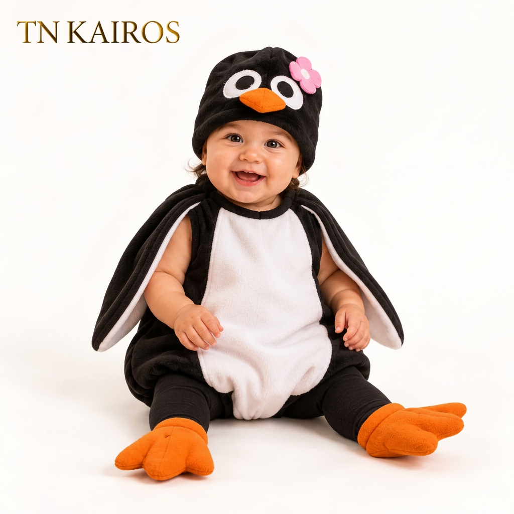 Disfraz de Pingüinito para bebé · Con flor
